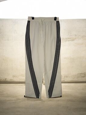 Men's Beige Joggers with Black Side Stripes